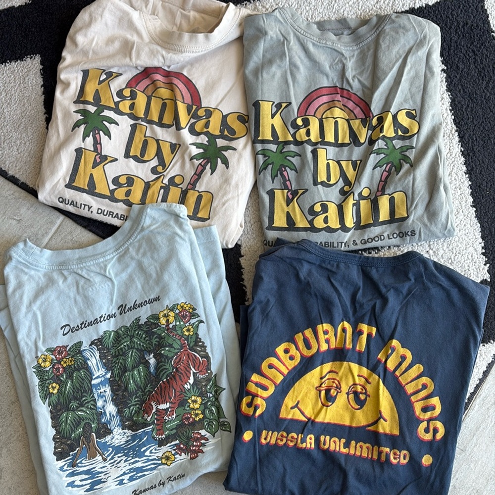 Set of 4 Men’s Surf Tees-Katin, Vissla